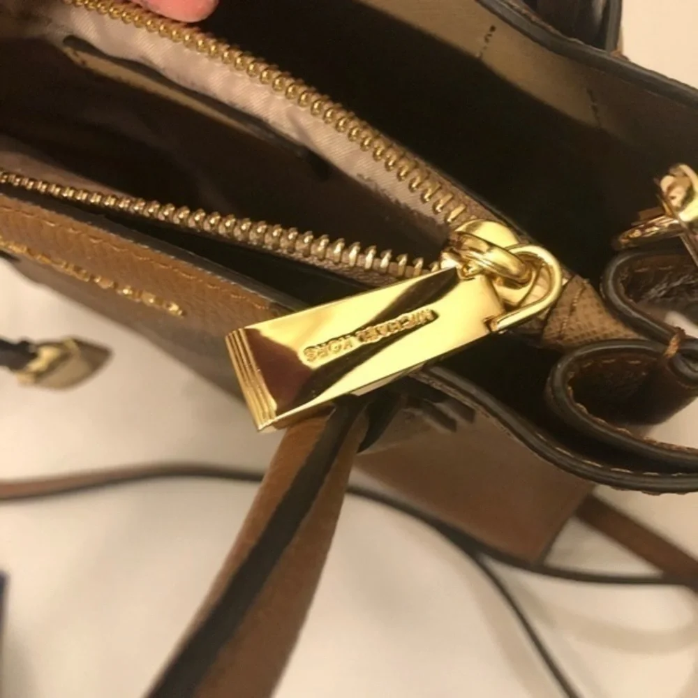 Michael Kors brown leather mini convertible bag